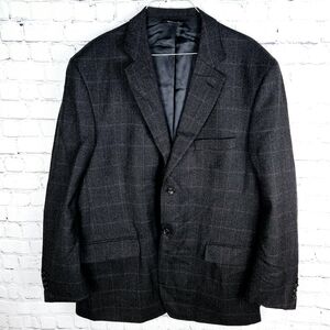 ALFRED SUNG | lambswool windowpane plaid 2 button blazer sport coat